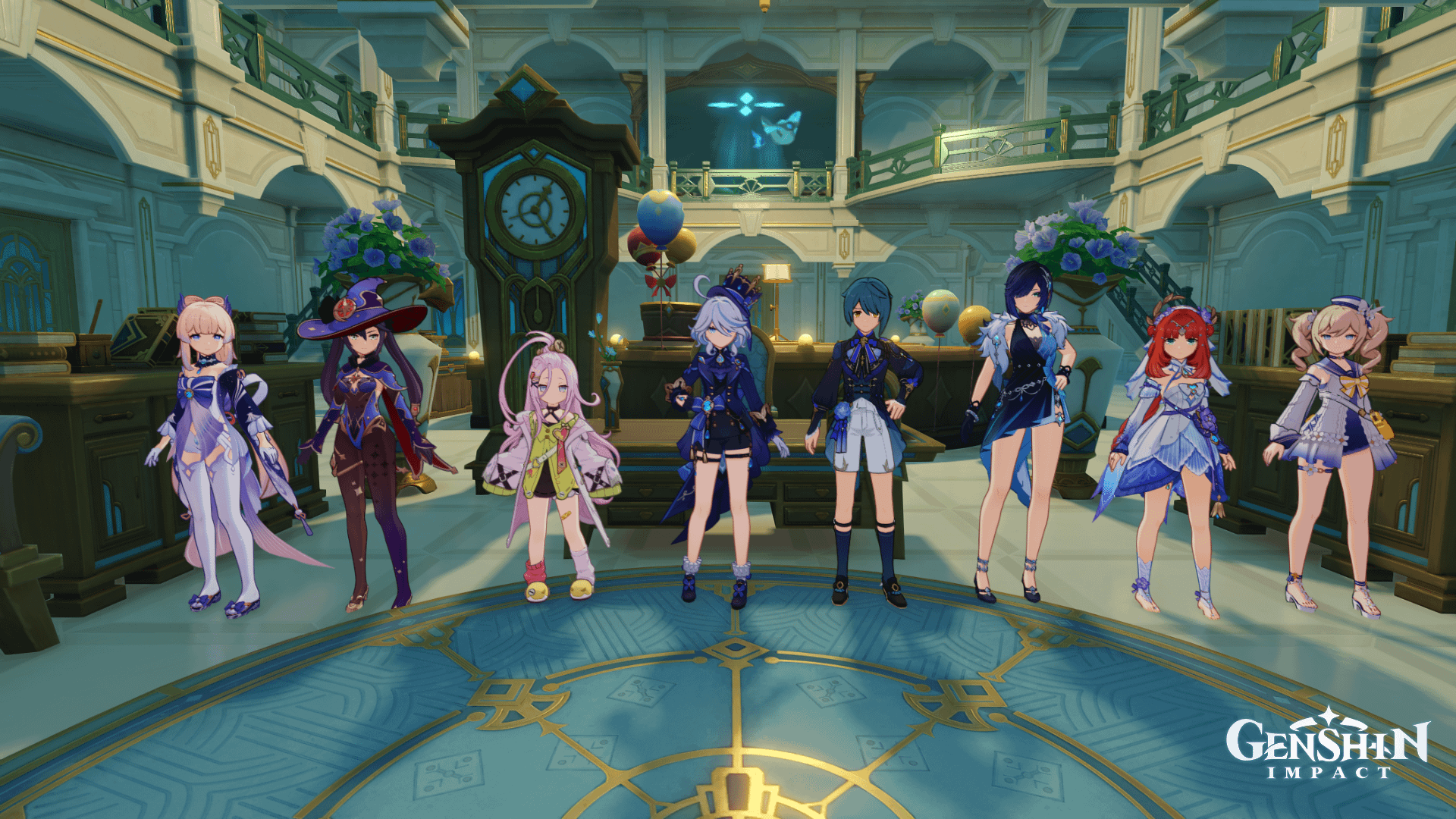 The Hydro sub-dps/support group welcoming Columbina to the group