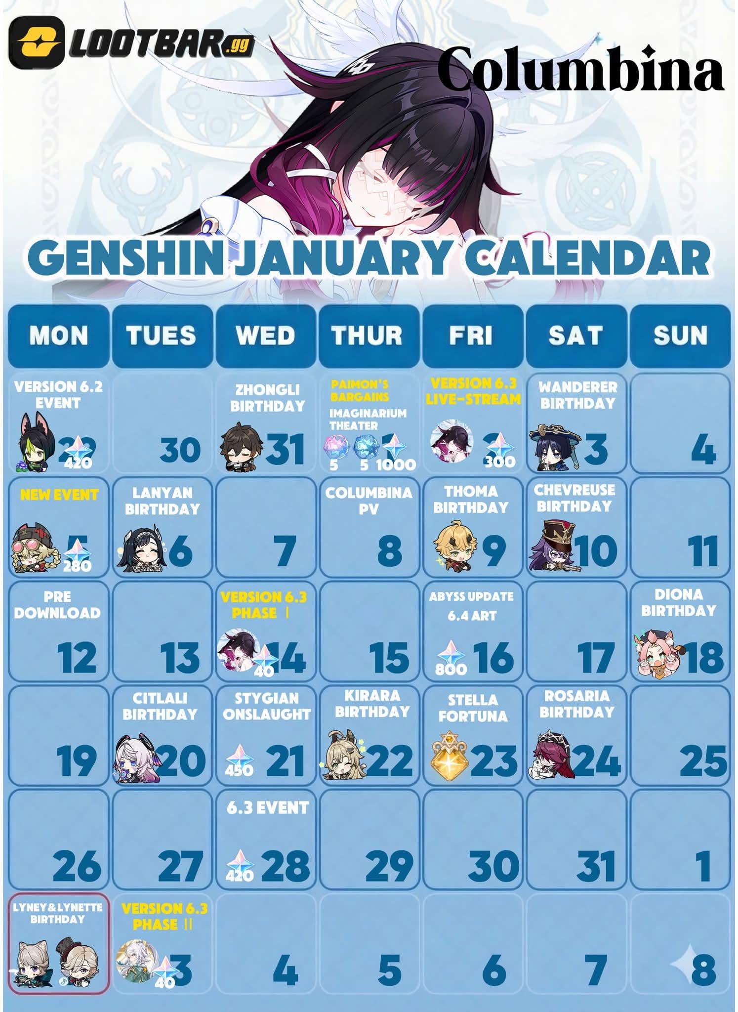 For anyone who wants to keep track on everything this month!