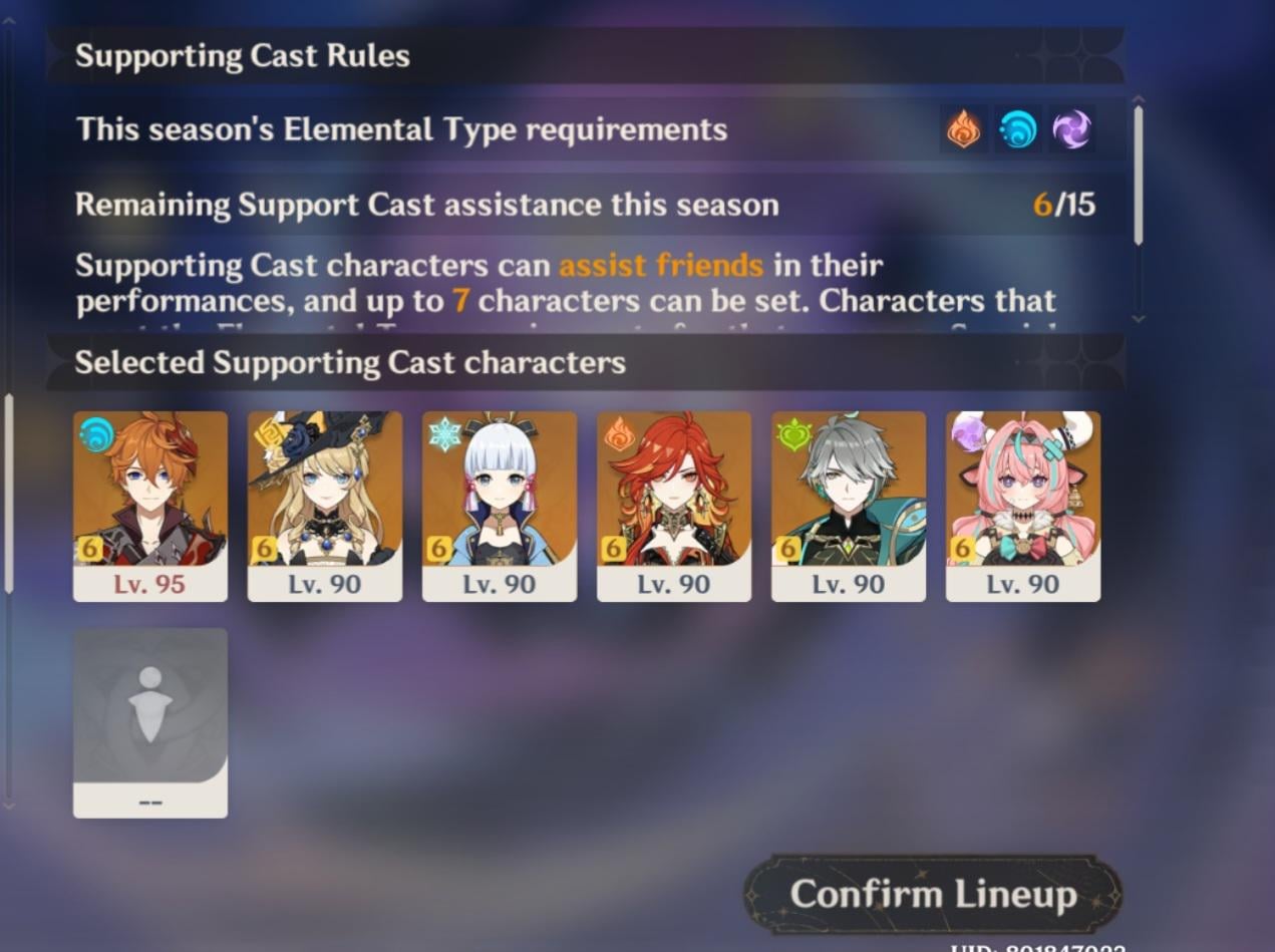 7 Supporting Cast Slots , 1 for each element , the Grand Master will complete me . ❤️‍🔥