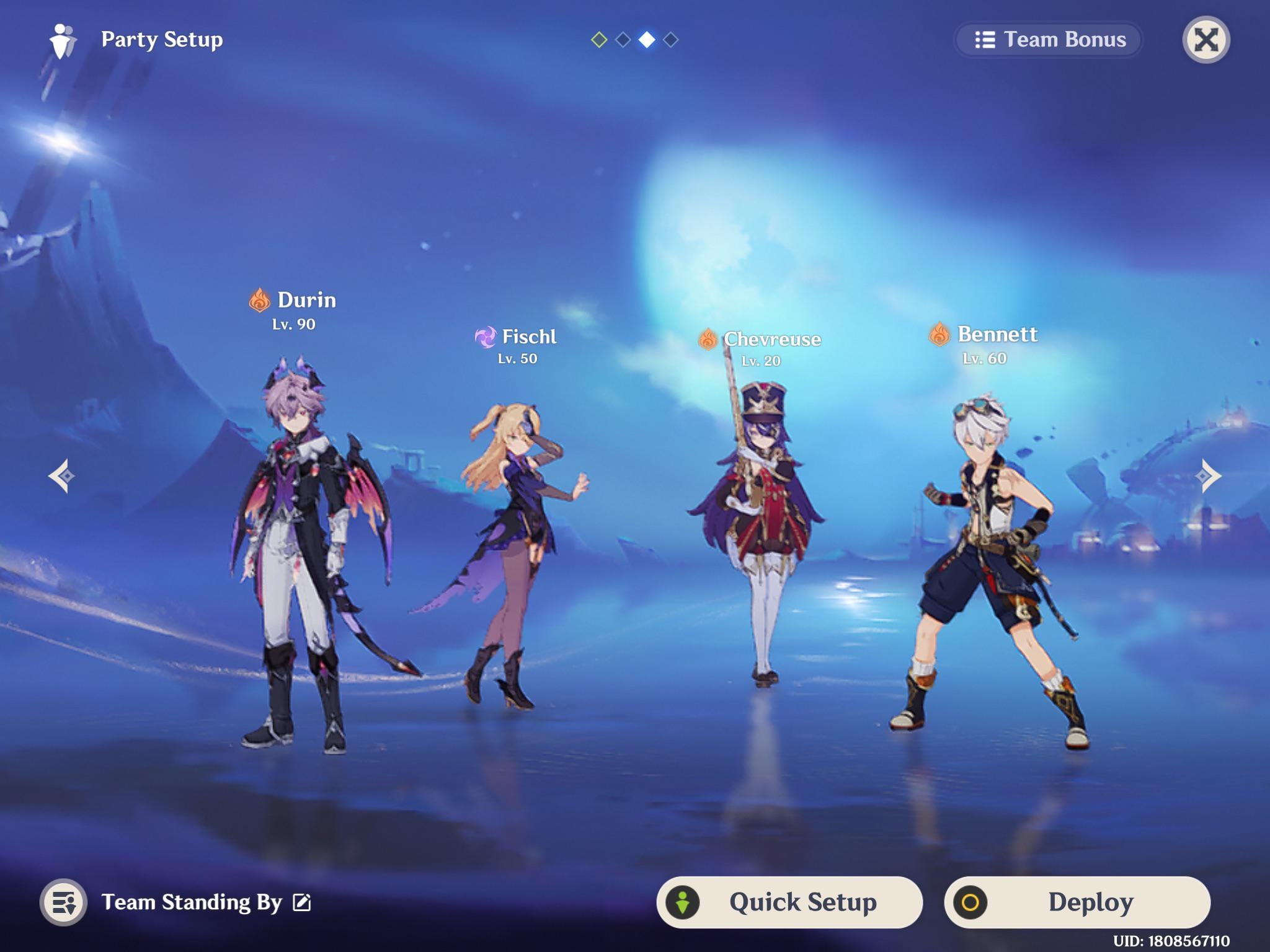 Does Fischl need ER or EM for overload team