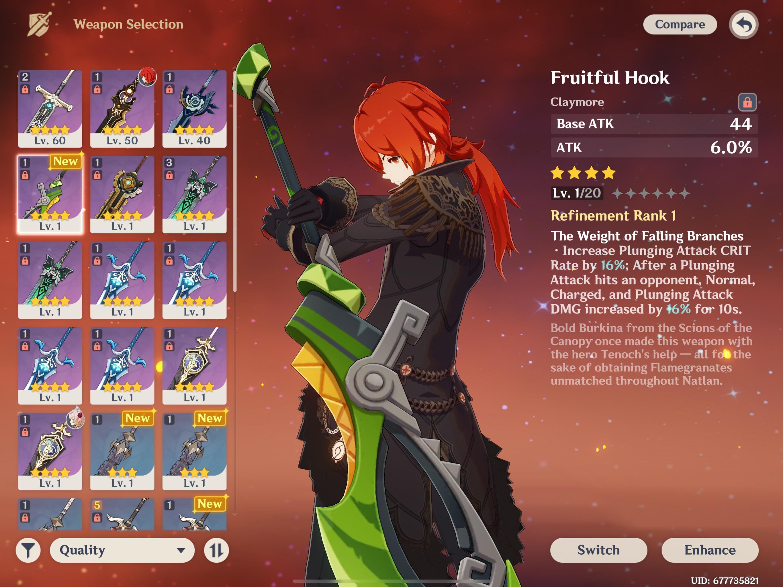 perfect diluc weapon?