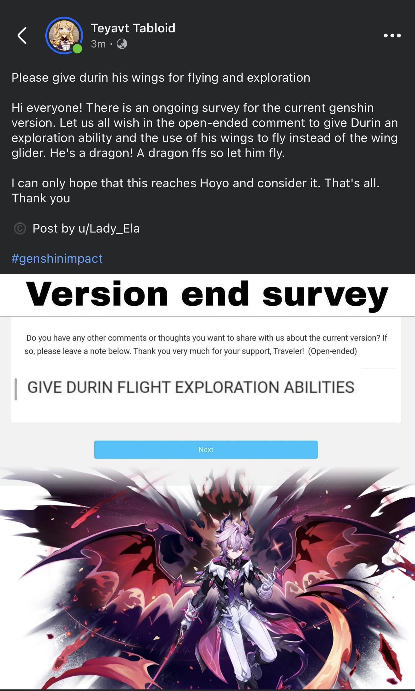 Who wants this Durin update so bad? I want it to!! But what if…