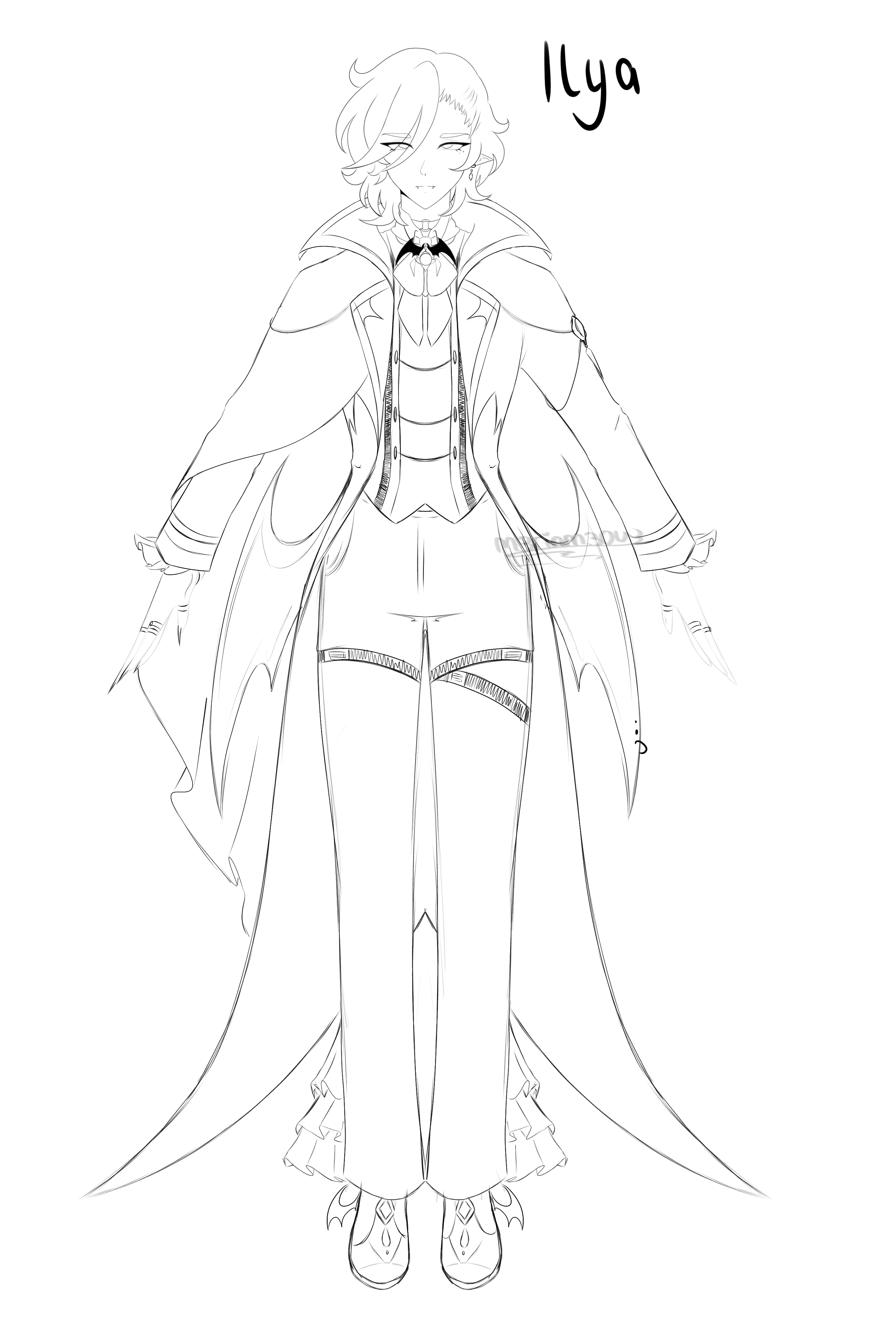 Just a sketch but genshin players is my oc too plain idk what to add to him </3