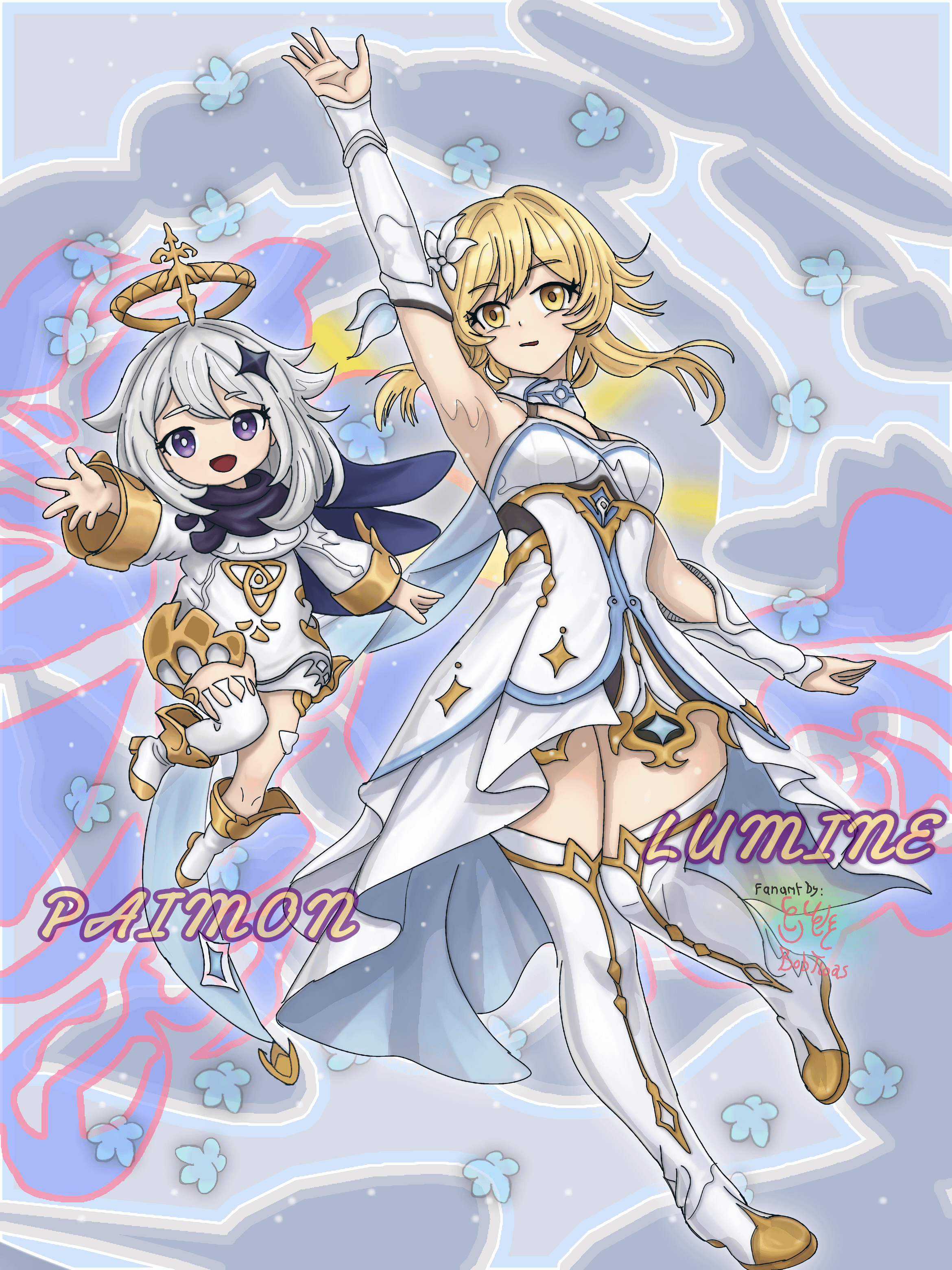 Lumine and Paimon (fanart)