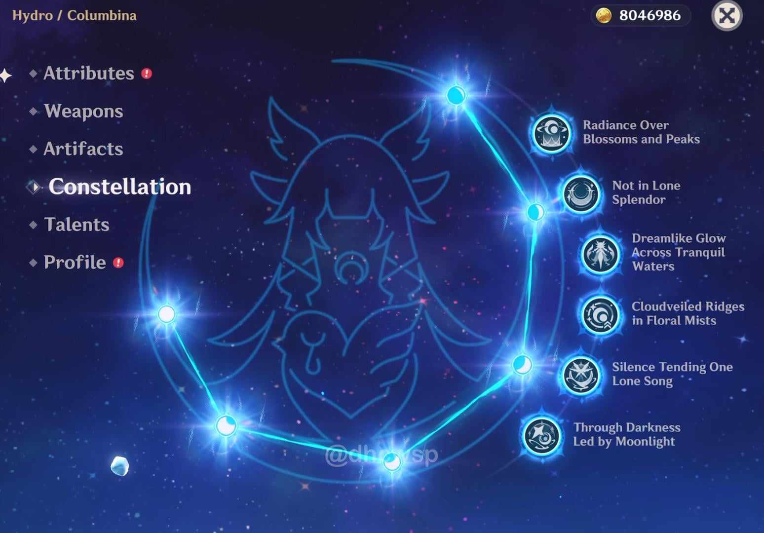 Columbina’s constellations use moons instead of stars