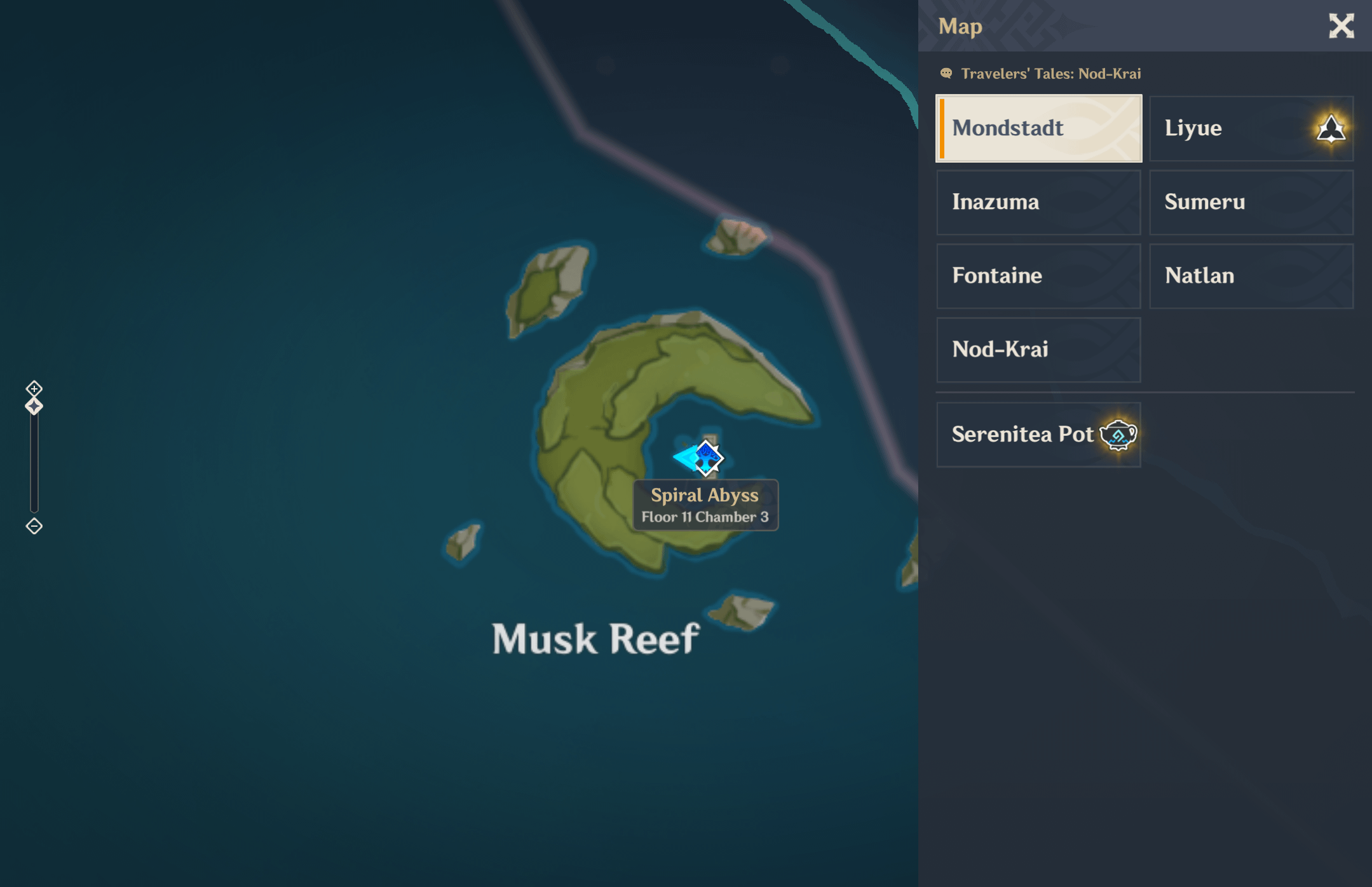 Logging out to this Island to avoid an Archon Quest trigger.