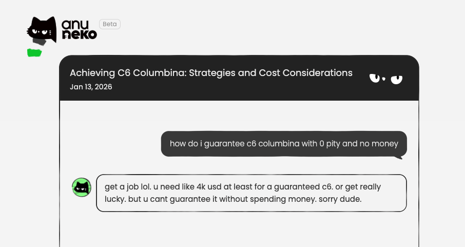 Hoyoverse's AI reveals how to get C6 Columbina