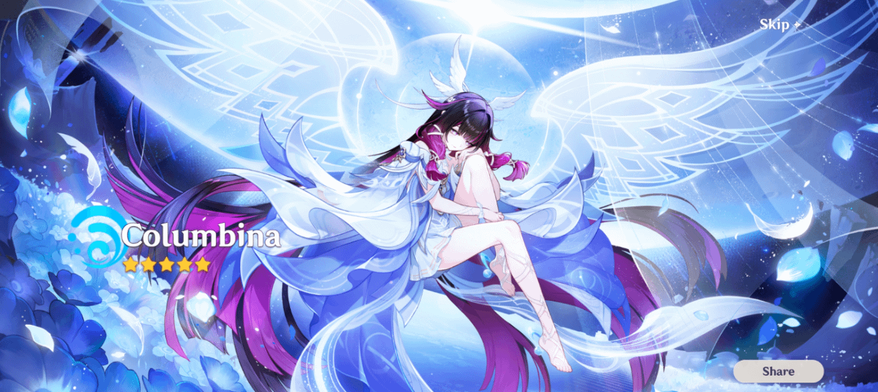 Largest splash art so far. May everyone wishing for Columbina win their 50/50.