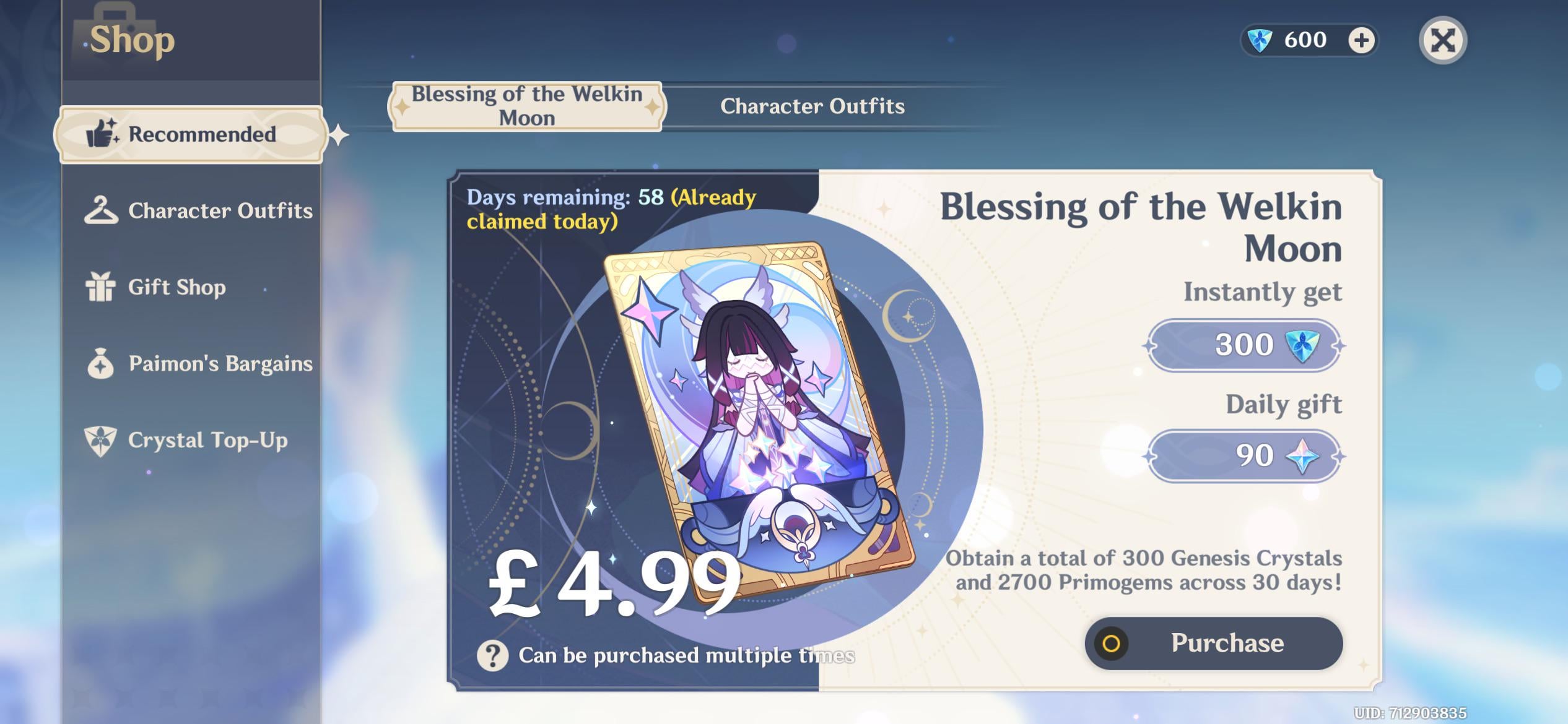 Check the welkin in your store!! It’s columbina now!! (No spoilers, it just was like this after update :P)