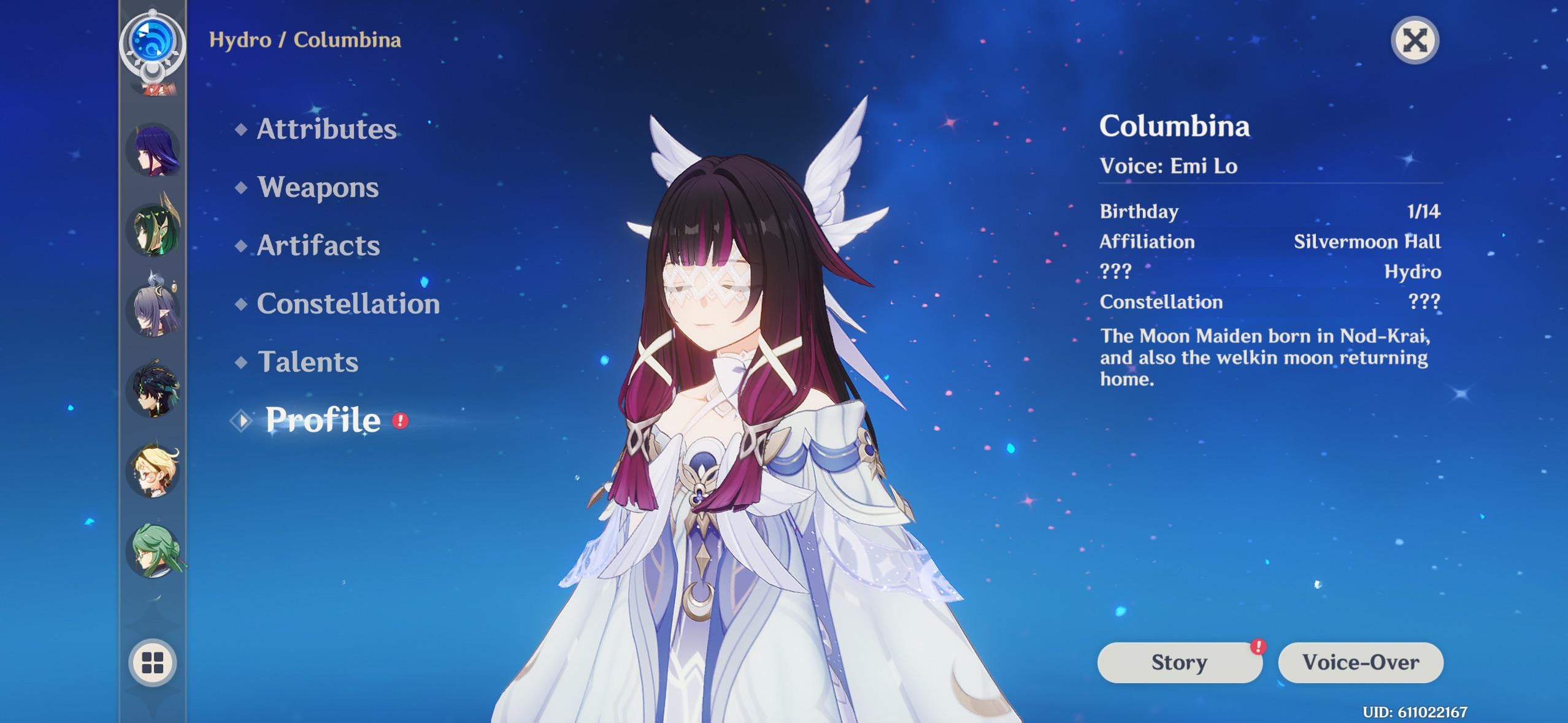 So Columbina’s birthday is the day after her release date