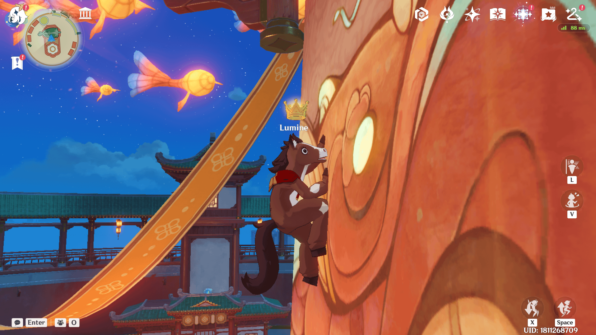 I am pretty sure the horse costume is optimized to avoid its head clipping thru the wall when climbing