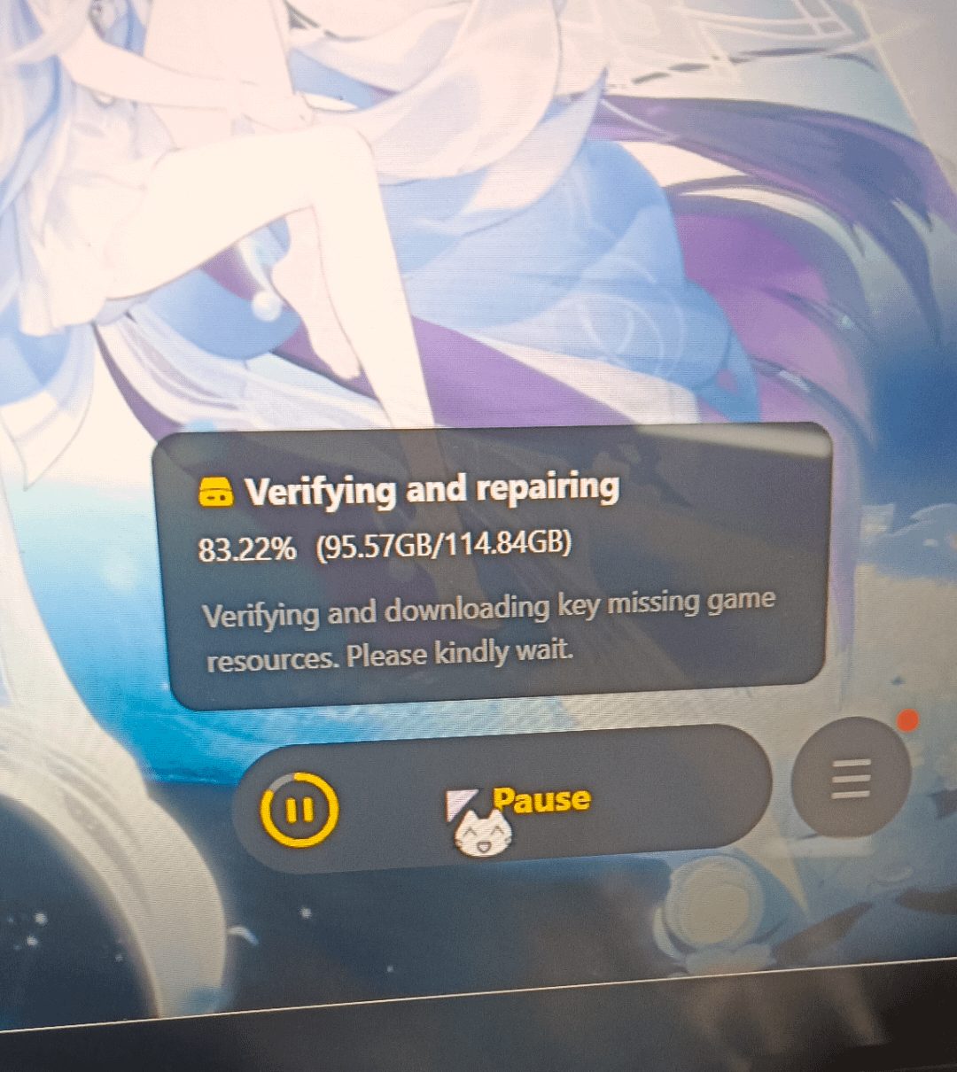 verifying and repairing going on for 5+ hours