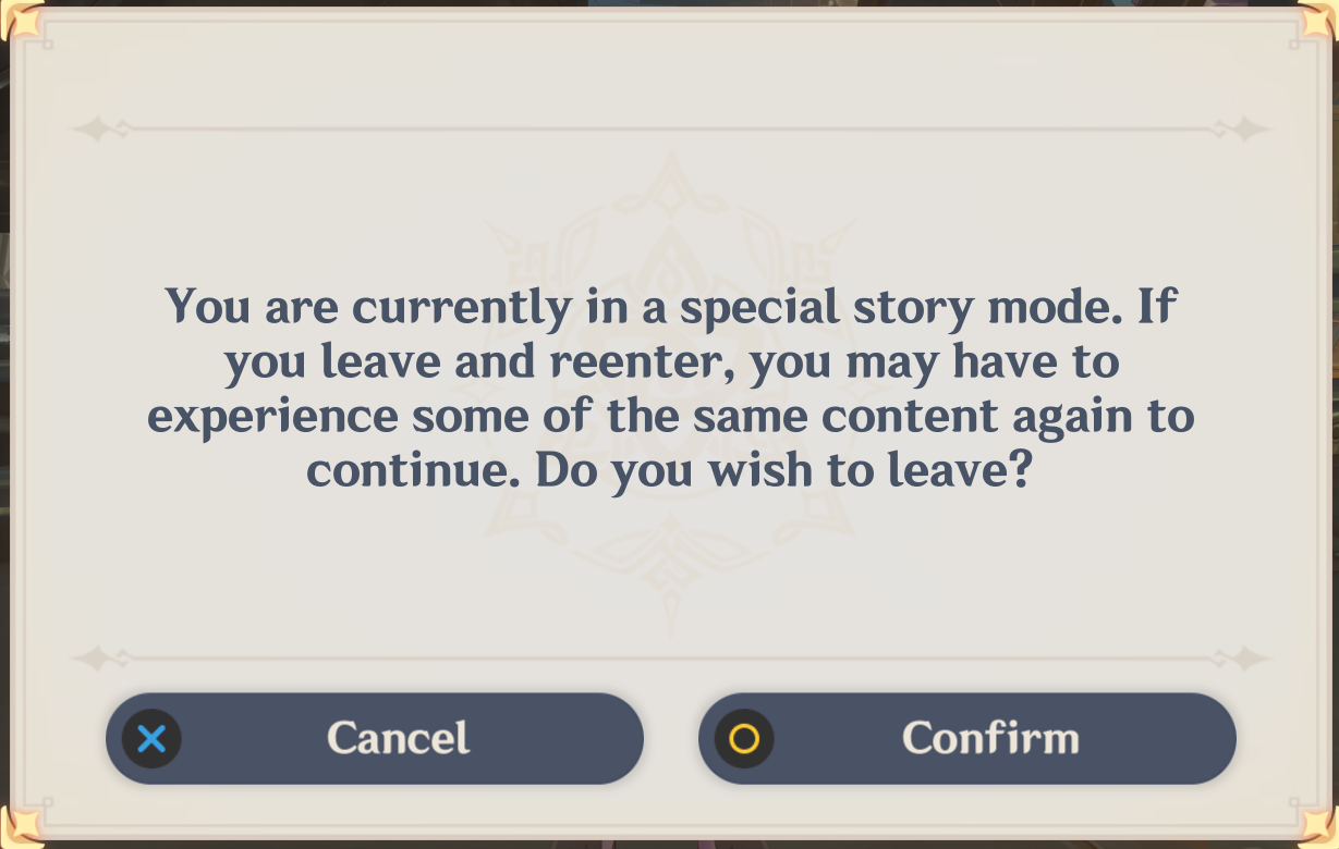 Imagine thinking that showing this to players at every point of a FIVE HOUR quest would be a good idea - "Quit and suffer - Quit.. And.. SUFFER!" ?