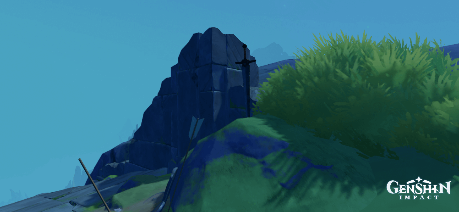 Followed a ghost wolf to this sword in the new area, definitely worth looking for.