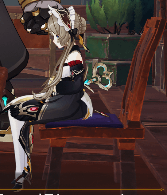 So this is how Sandrone sits on a chair