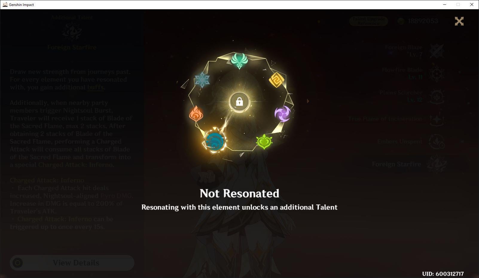 Apparently I never resonated with the Hydro Element with the traveler