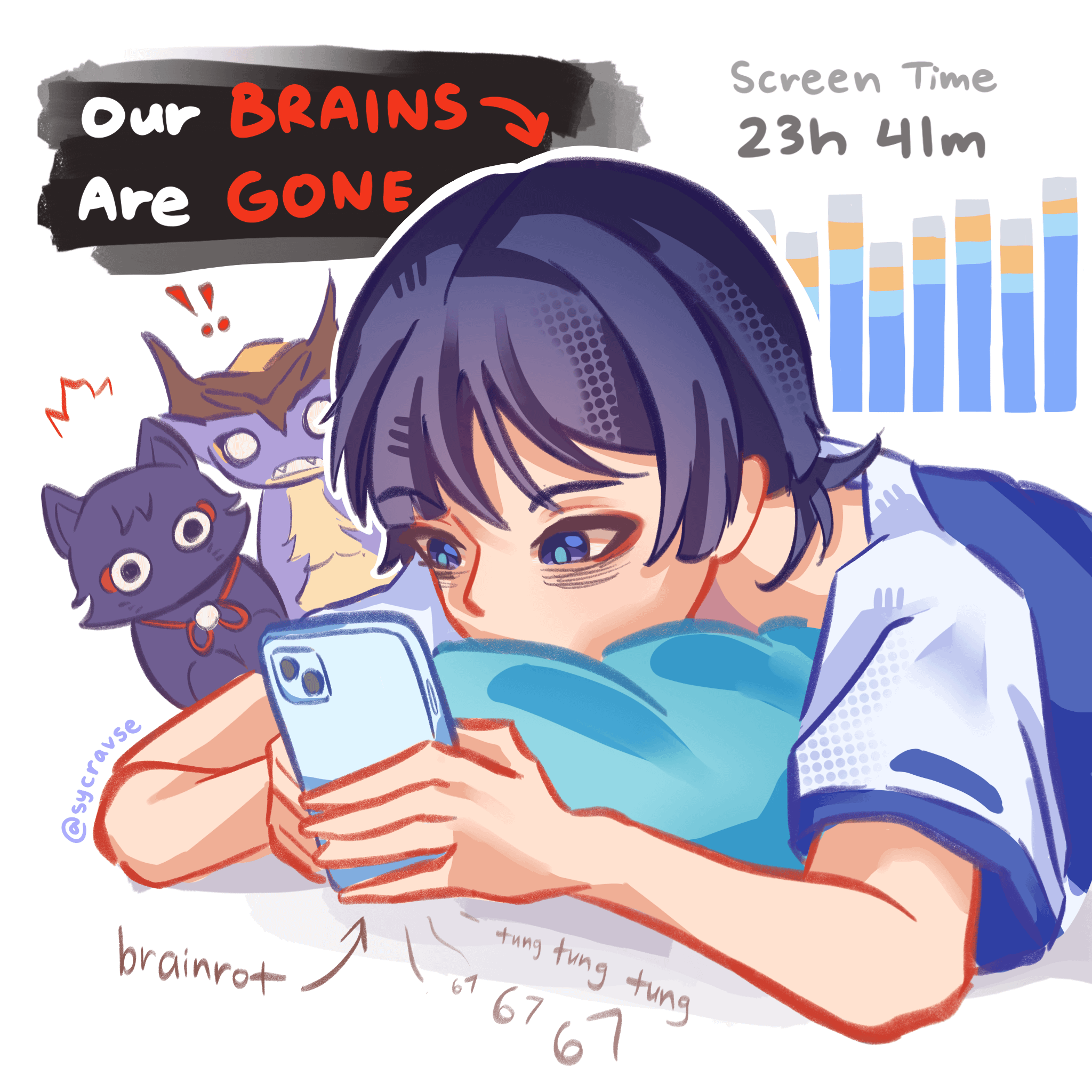 scara doomscrolling stuck in brainrot hell
