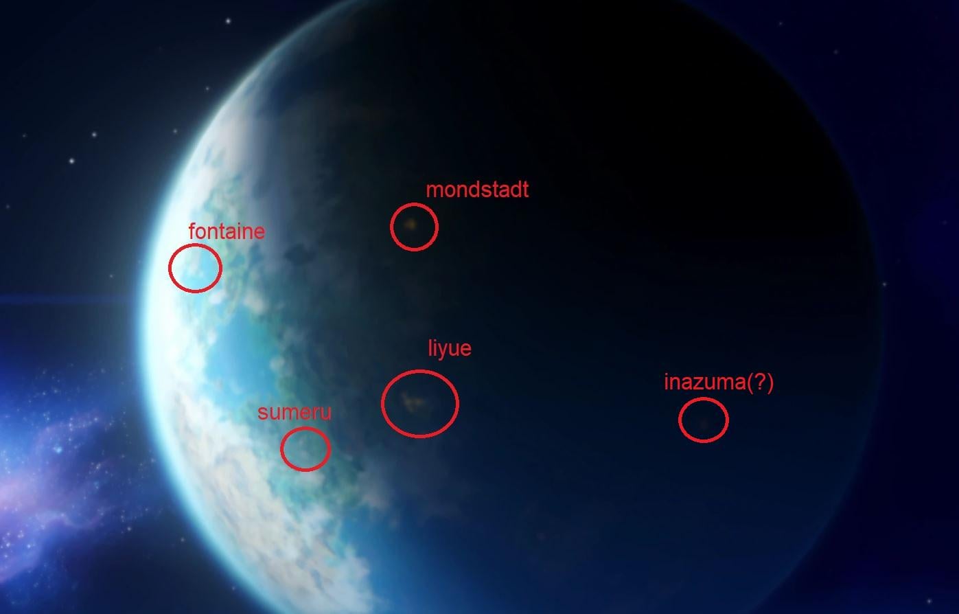 so, according to the latest AQ, mondstadt/liyue/inazuma and sumeru/fontaine are in opposite hemispheres?