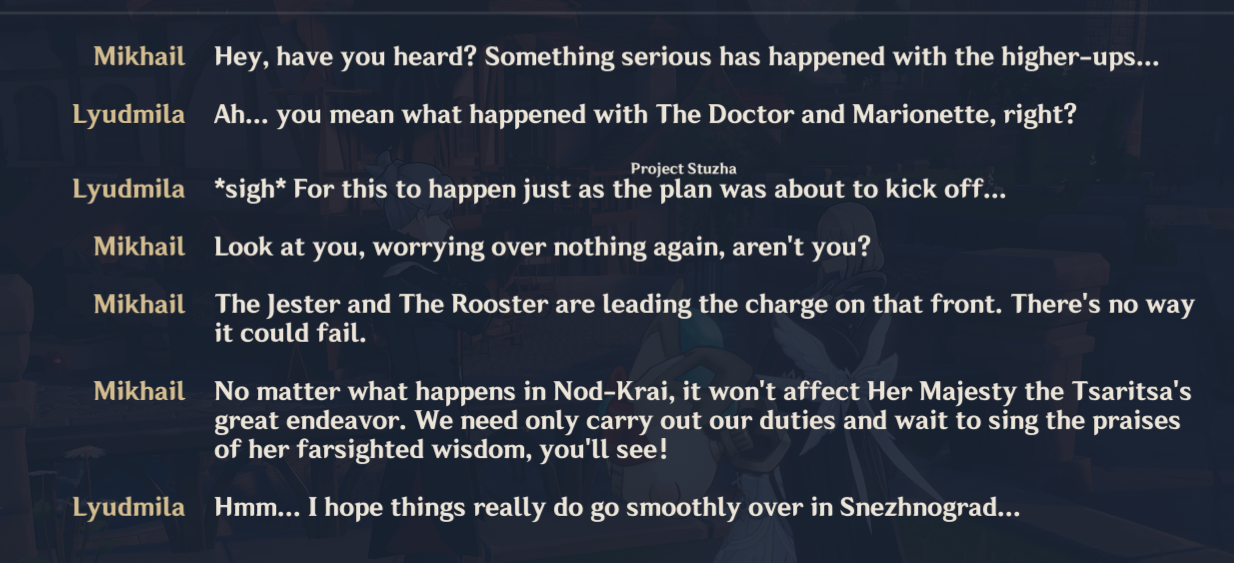 Mondstadt Fatui dialogue after recent AQ