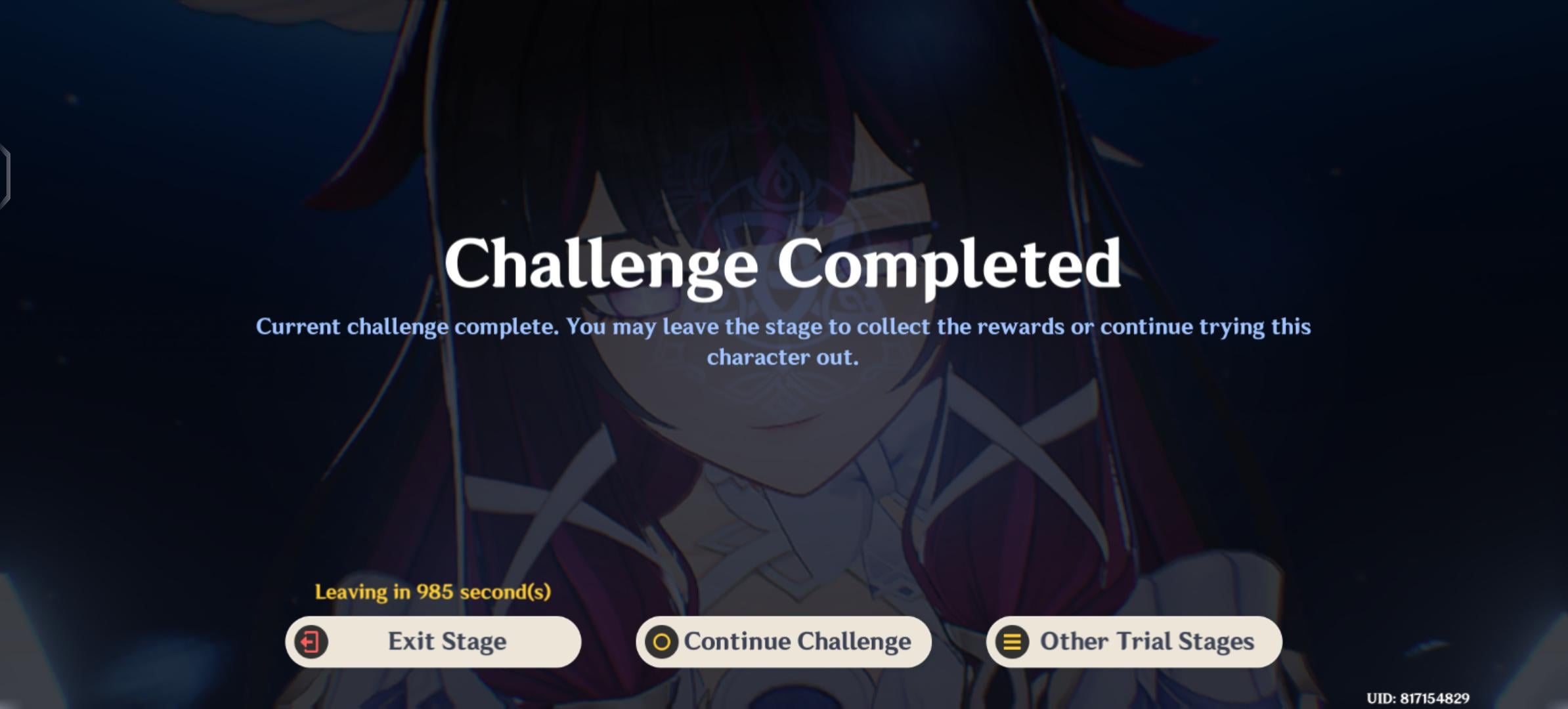 Got this when after doing her trial, might be the best challenge completed pause Ive gotten