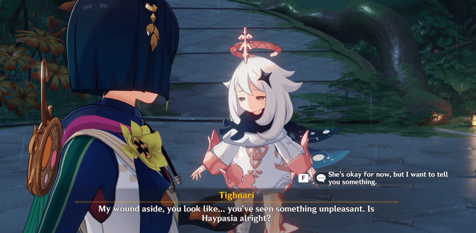I was beating sumeru act 5 and lumine died mid cutscene lol