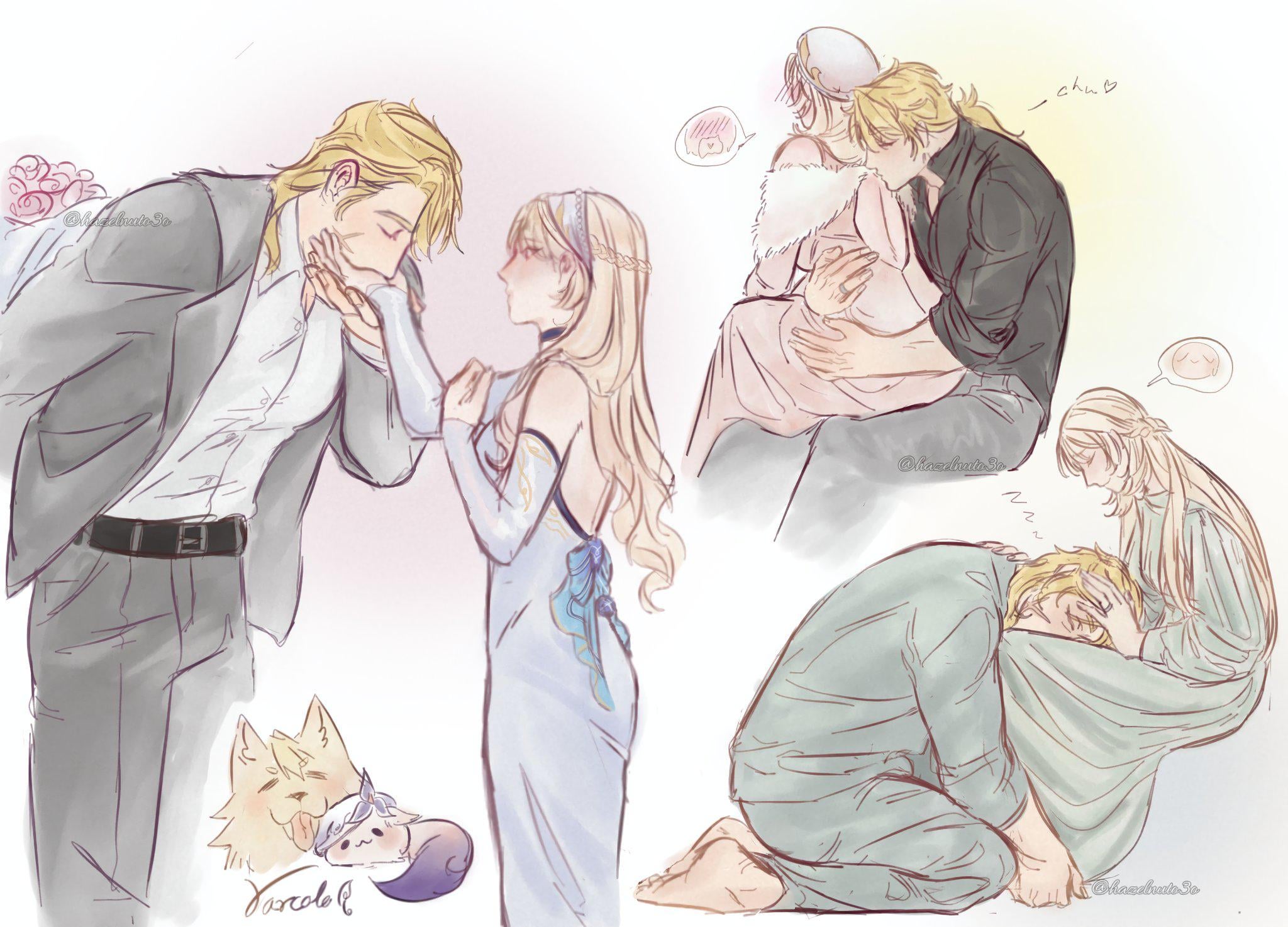 Knight and her angel ( art by @hazelnuto3o )