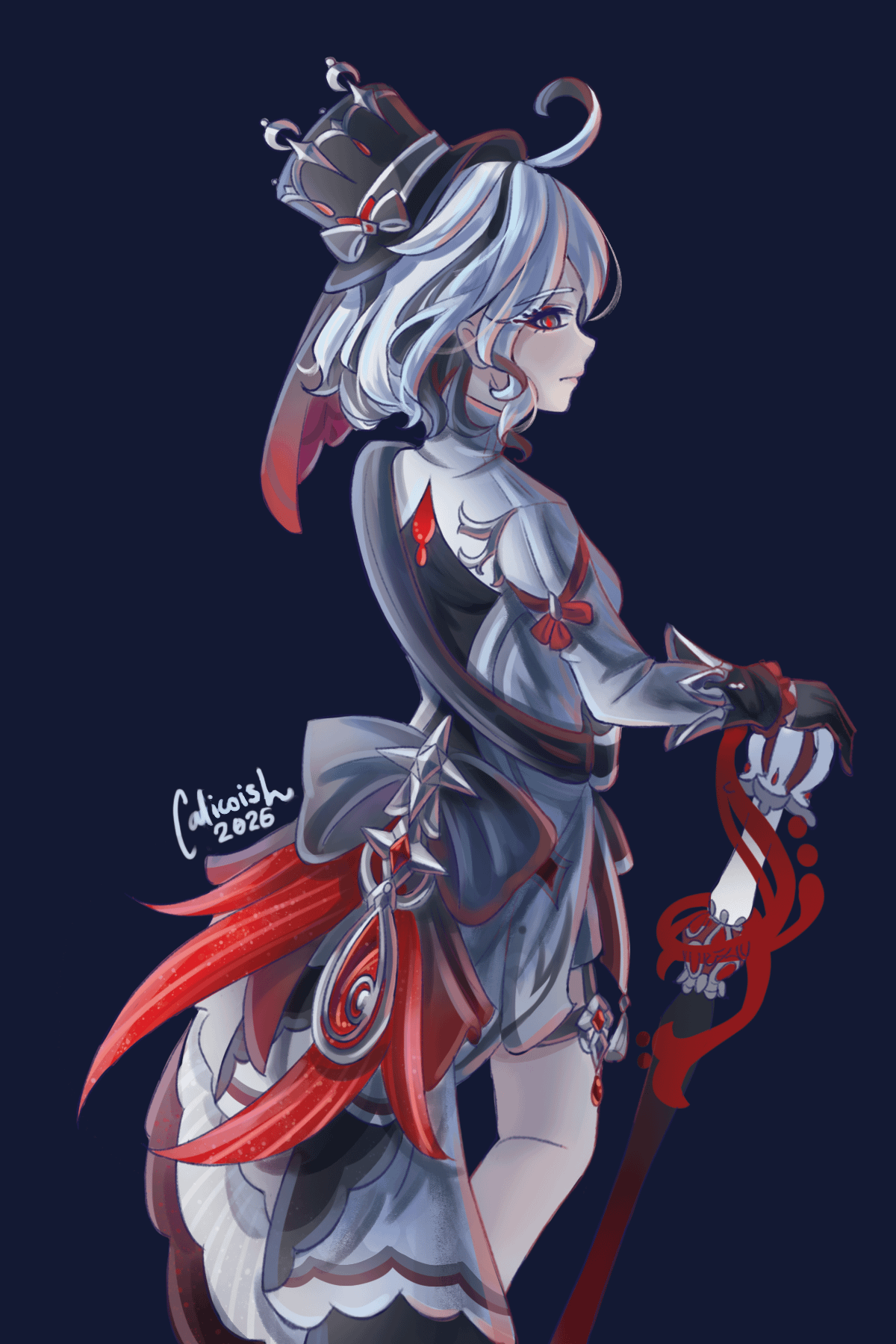 Furina with Arlecchino colors ❤️🖤 who should i swap next ?