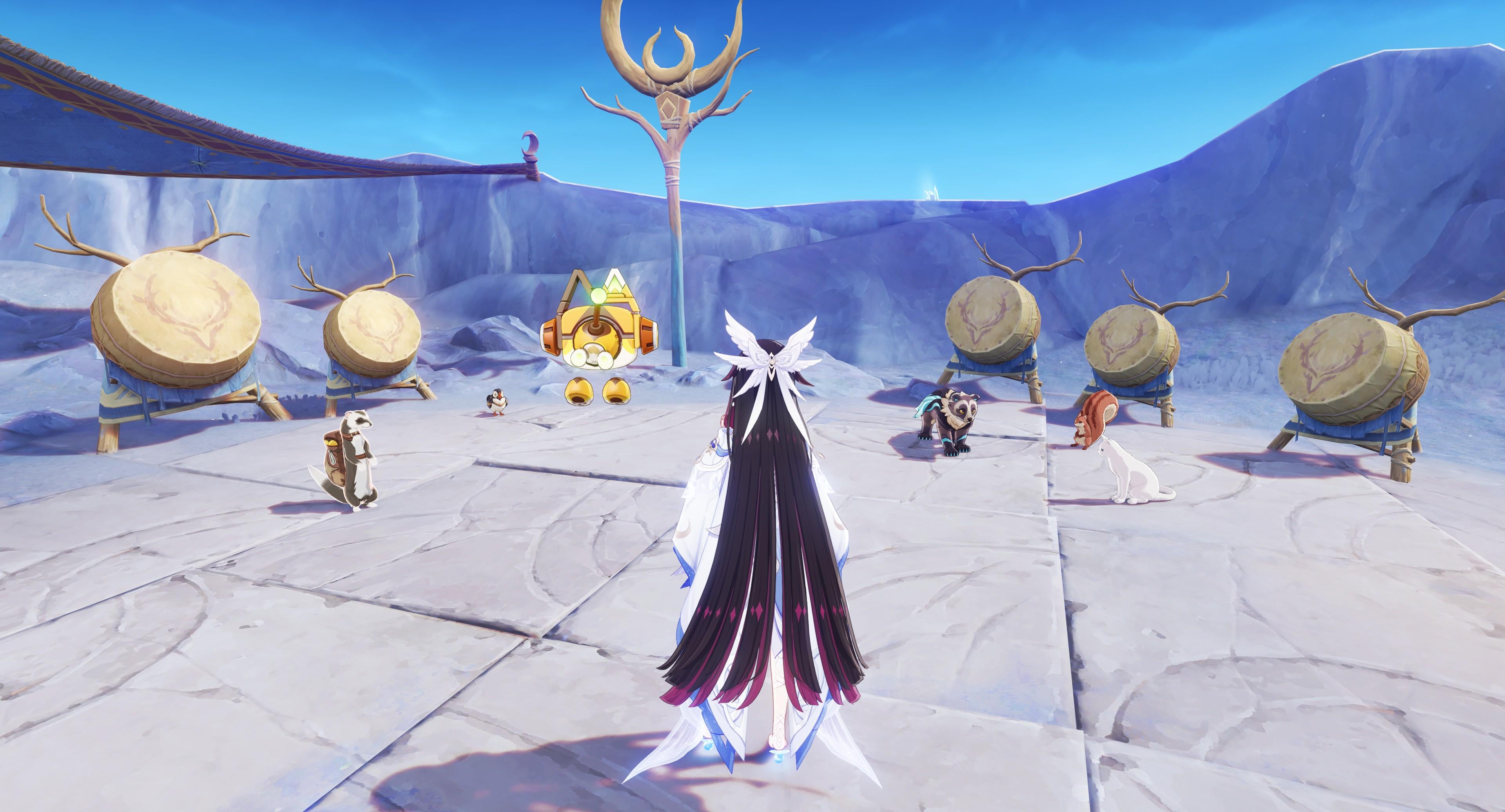 Columbina can summon animals with the Frostmoon Enclave drums just like Lauma