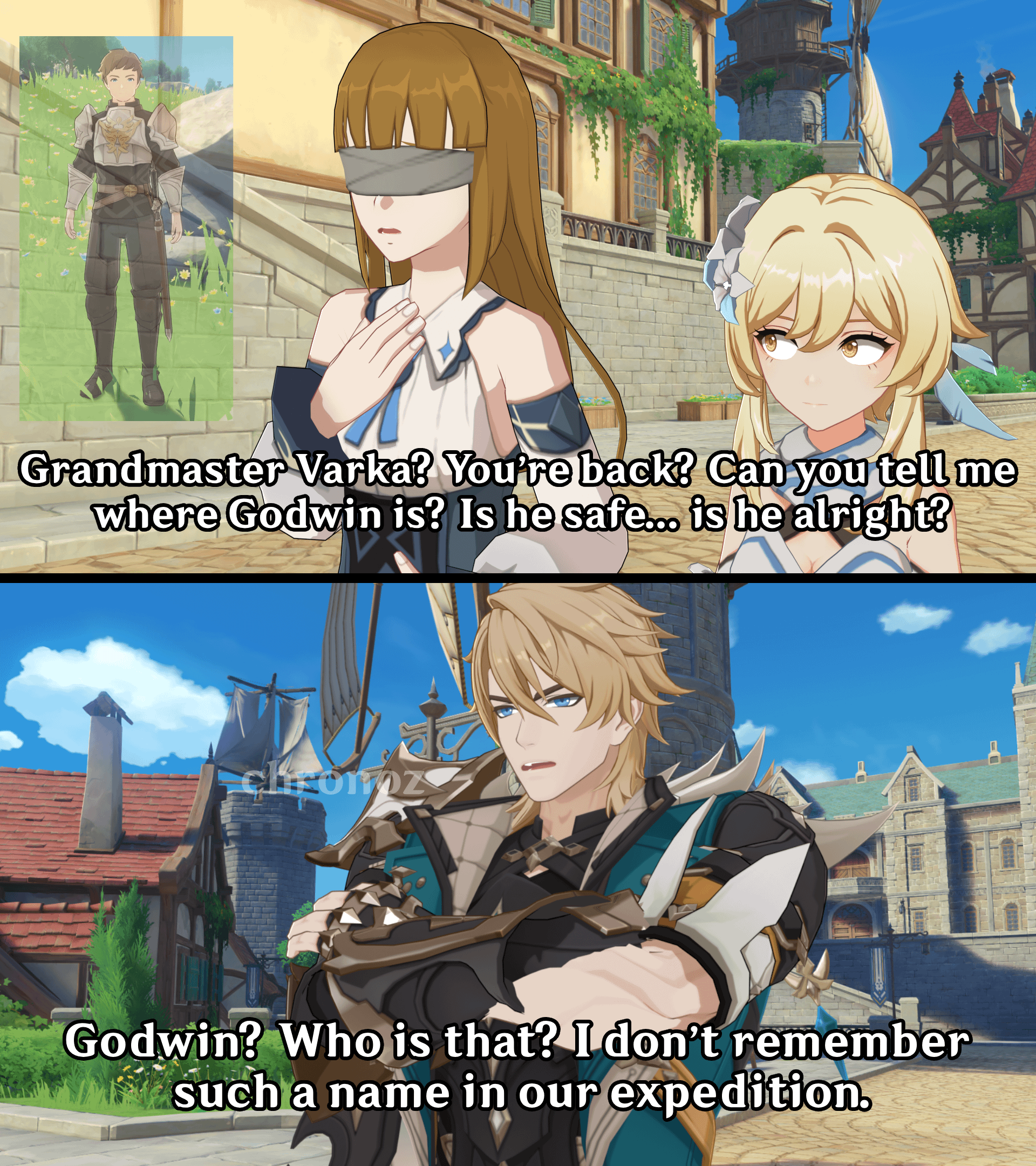 I think Godwin lied about everything. He’s not even part of Varka’s group, as he claimed to be.