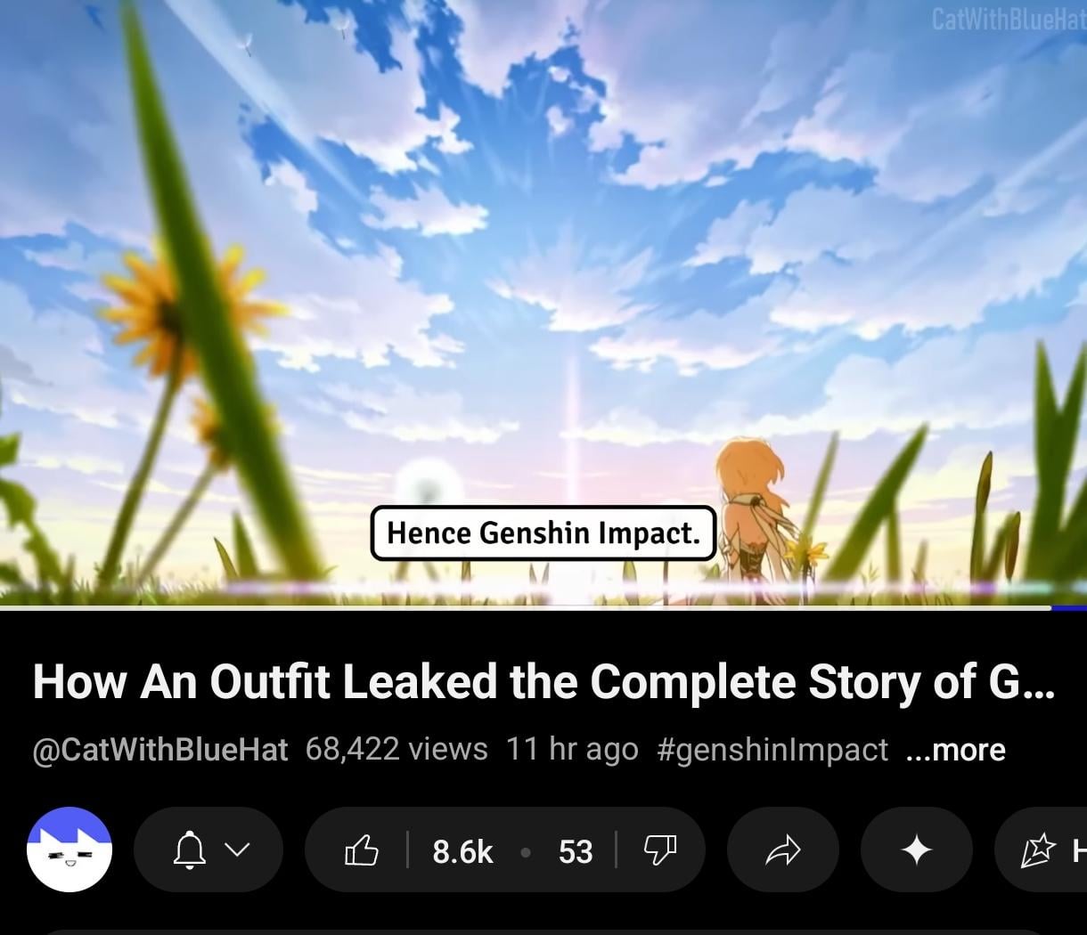 CatWithBlueHat theory video about traveler's new skin is absolute cinema