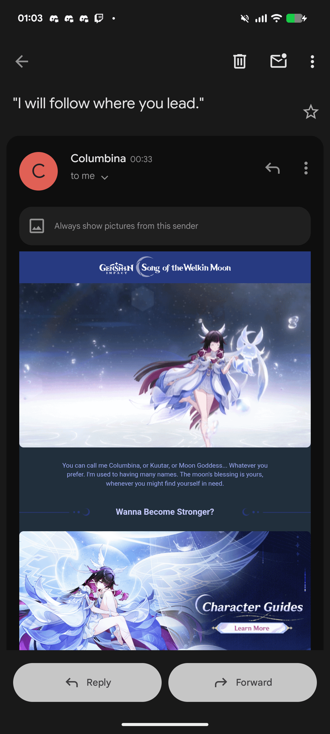 Email from Columbina?