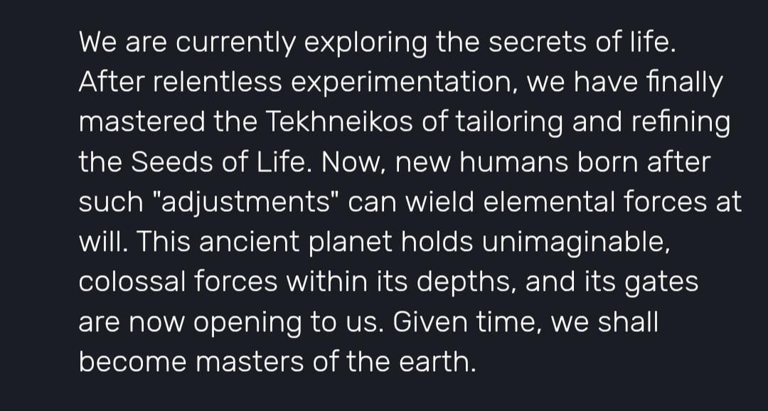 So ancient Hyperborean people managed to create new humans that can control elements. Are those humans supposed to be Fae or ancestors to some humans who can control elements without Vision like Mona or Khaenriah ?
