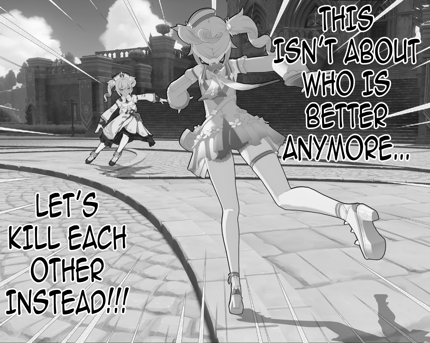 When you brought Barbara into Genshin Milliastra PVP but enemy too: