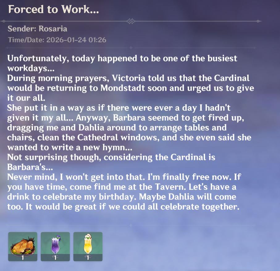 Happy Forced to Work Day Rosaria!
