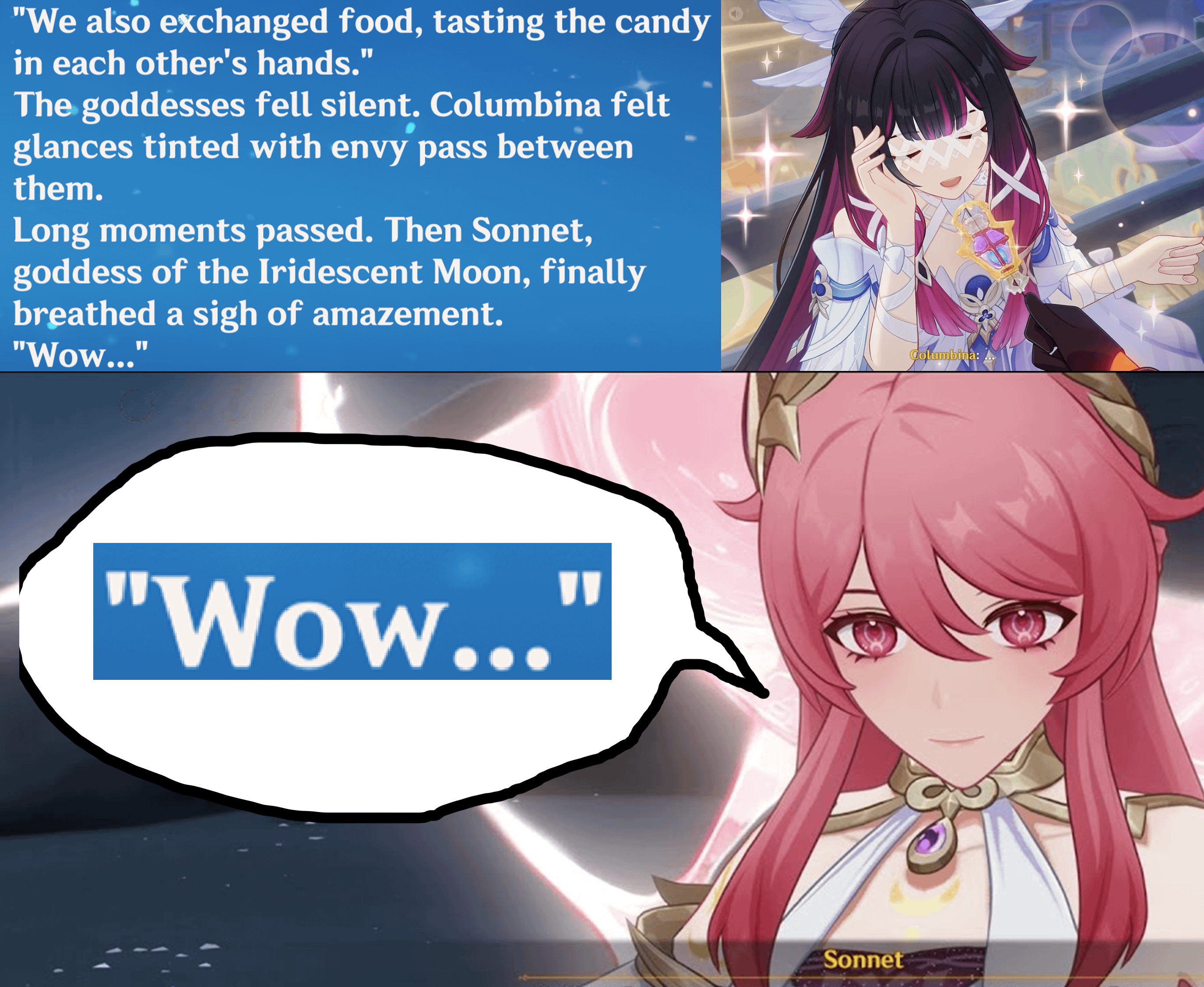 TIL Columbina Told Sonnet About The Candy Incident Off-Screen
