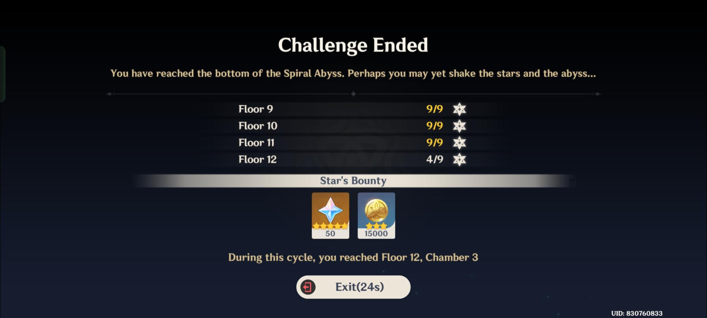 My first ever Abyss clear.