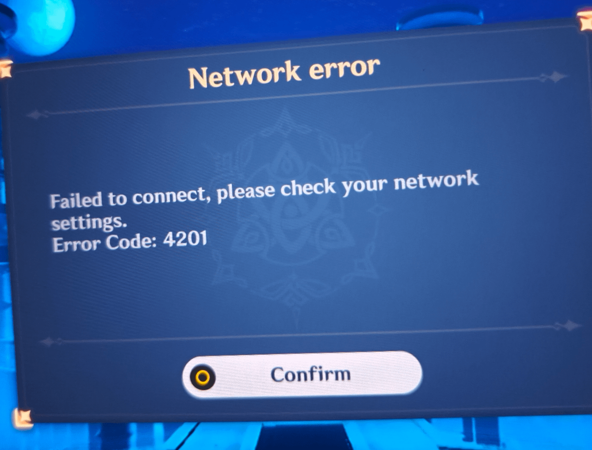 Error code 4201
