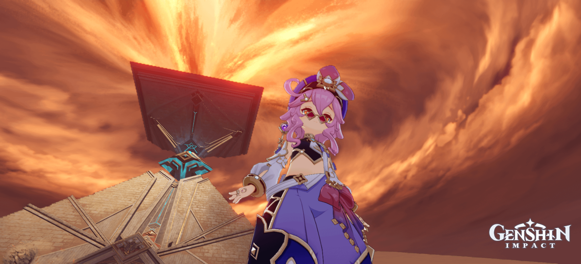 Chill Dori with a huge pyramid on background