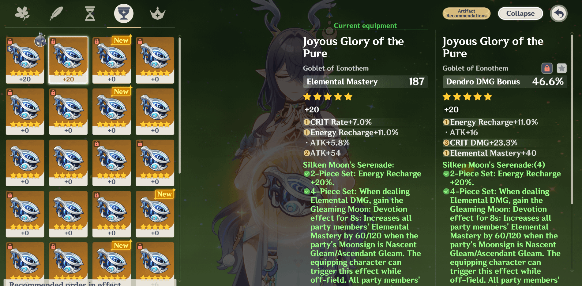 which artifact piece is better for lauma bloom team,