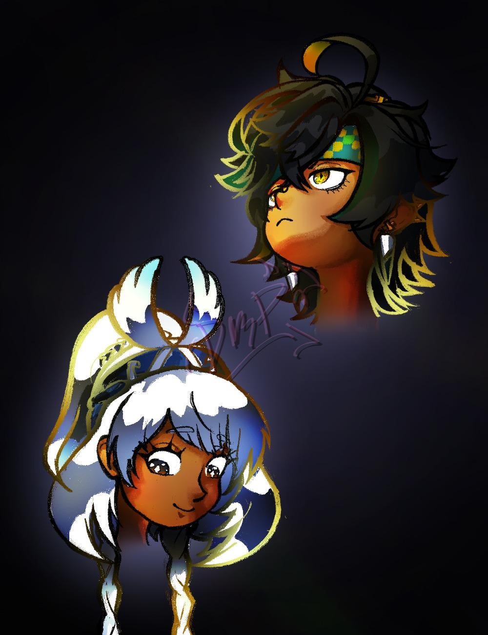 Kinich and Mualani i made yesterday