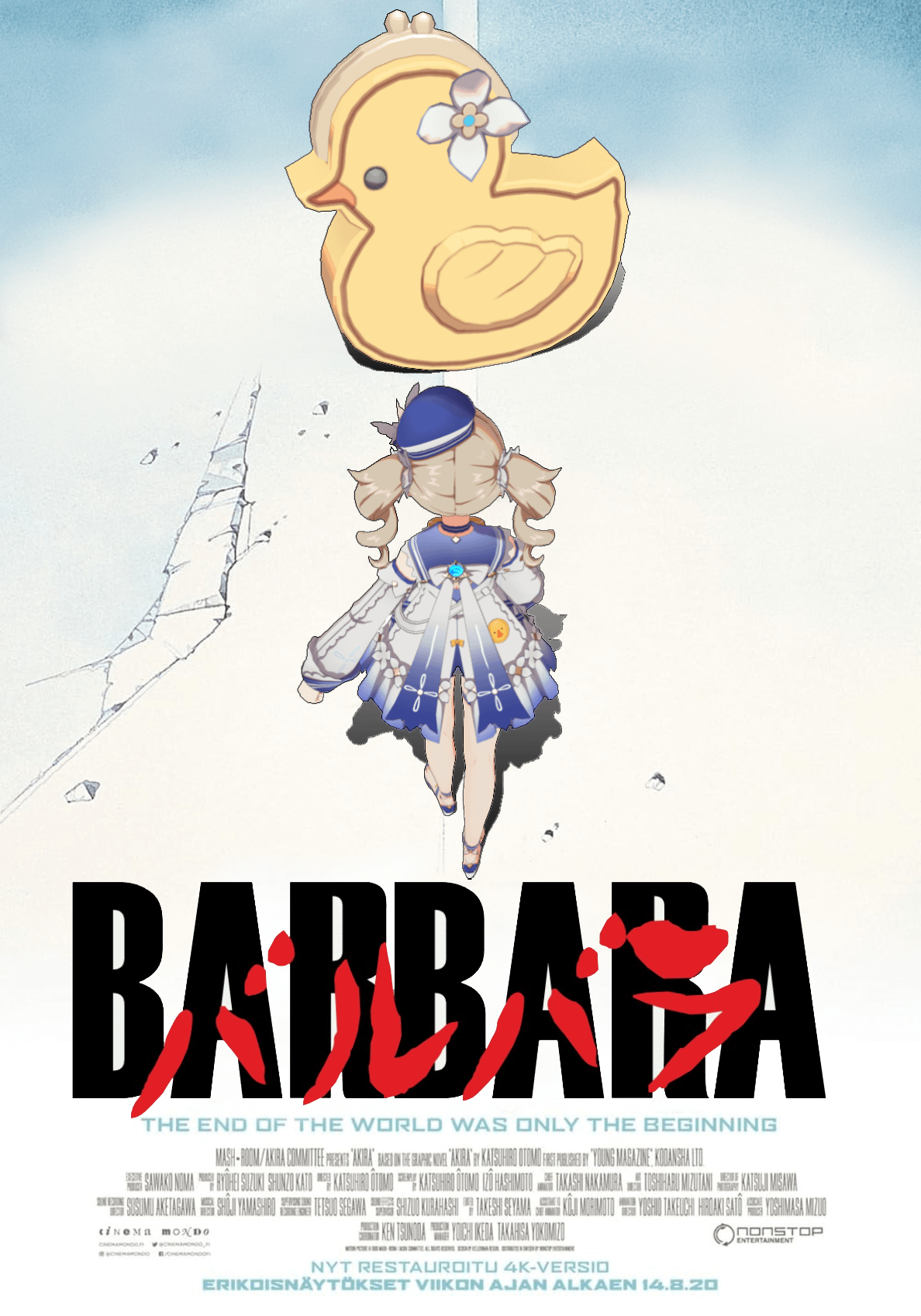 Akira 1988 Cover But It's Barbara and Her Duck Bag!