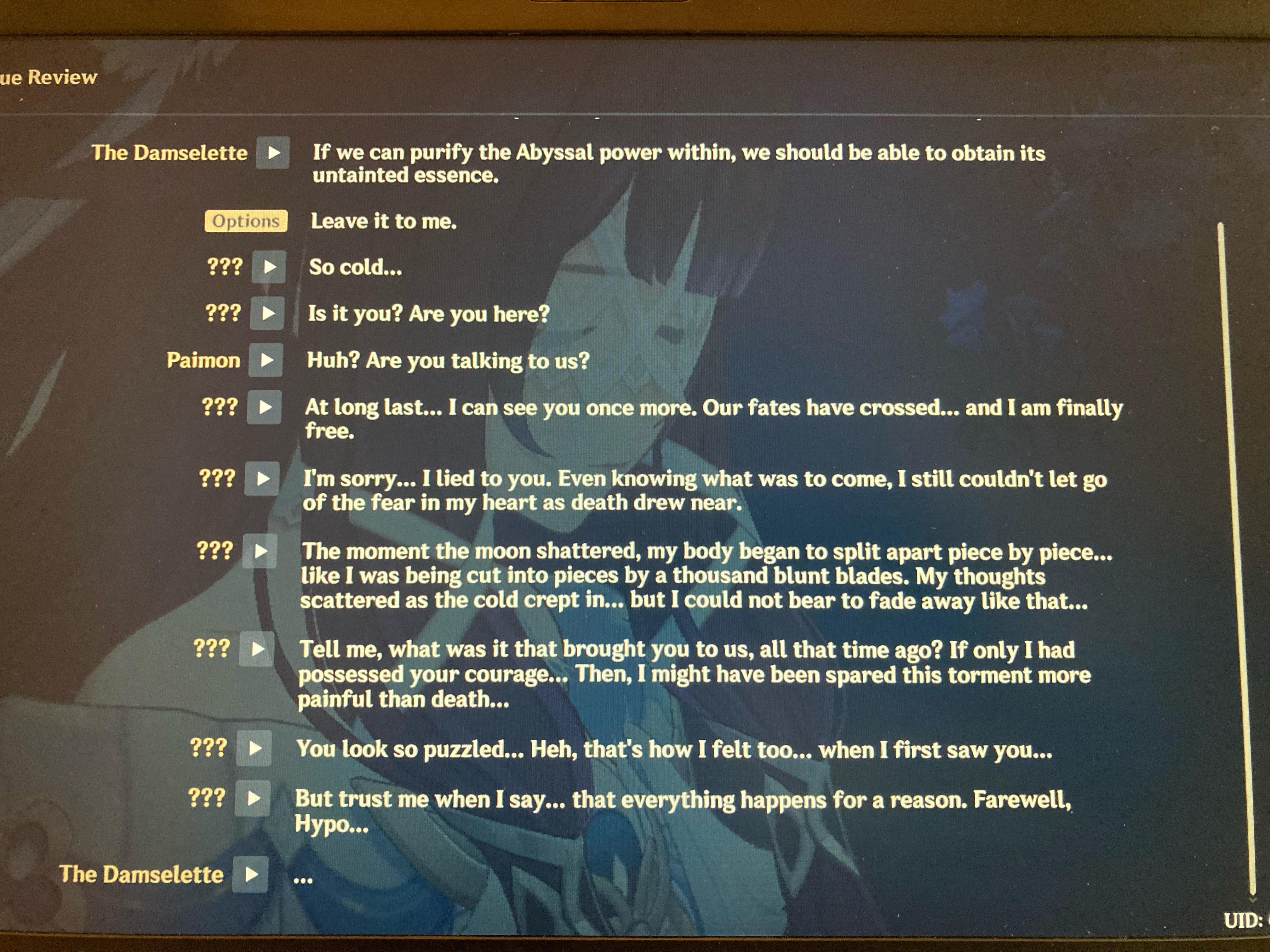 Dialogue from 6.1 archon quest