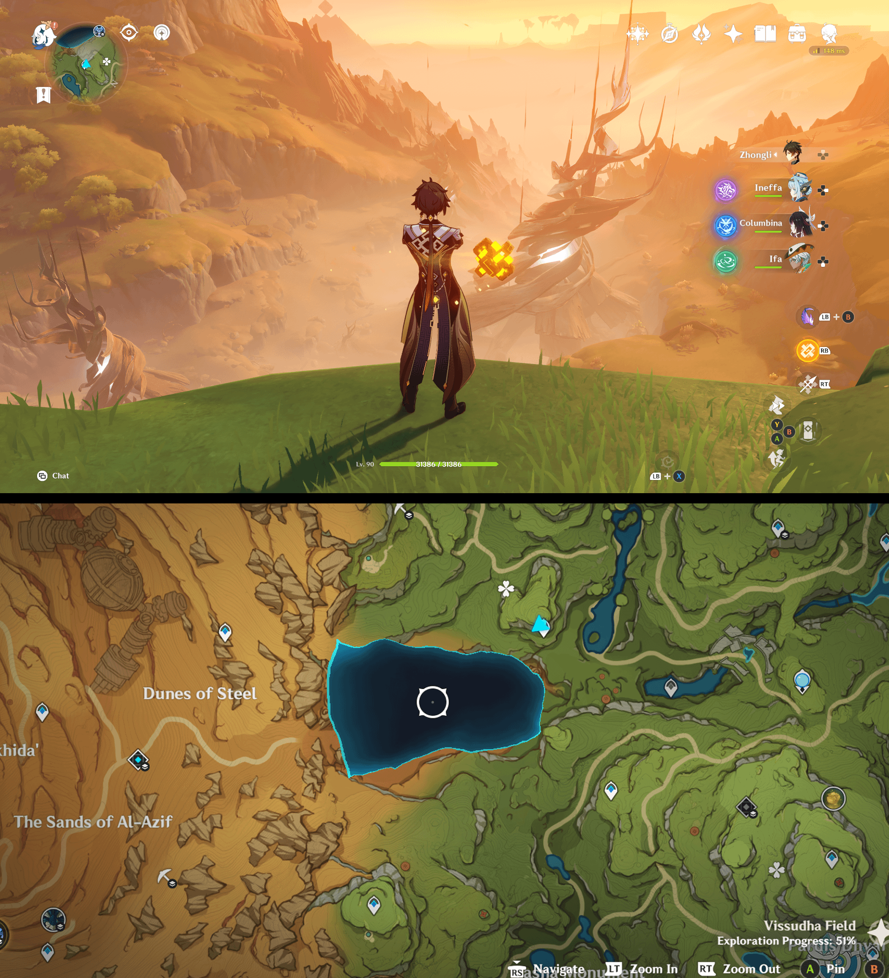 How can I access this Void in Sumeru, that is between the forest and desert area?