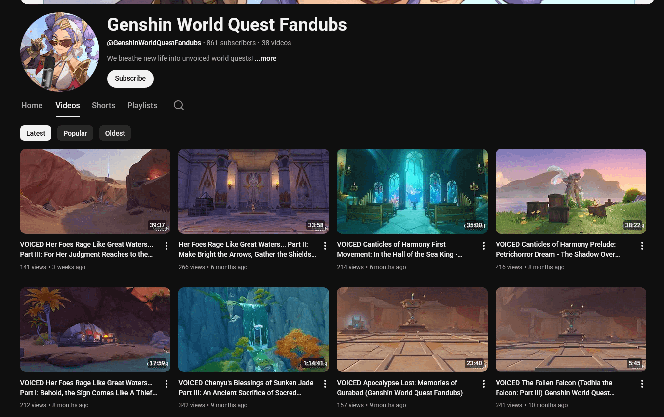 Anyone else annoyed that lore-relevant World Quests aren't voiced? I found a channel with fandubs of your favorite unvoiced world quests!