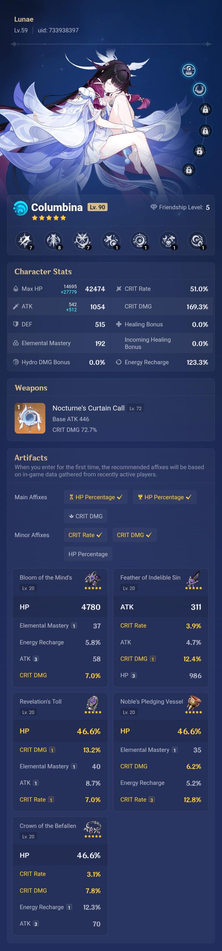 My columbina build still needing improvements