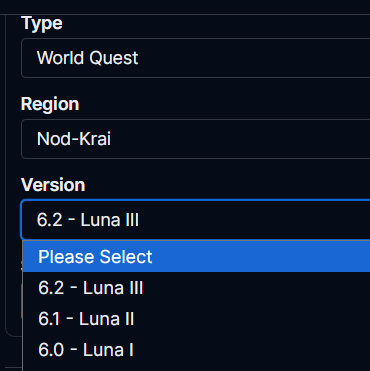 So how do I tell the game8 people to add luna 4 (6.3) world quests on their site?