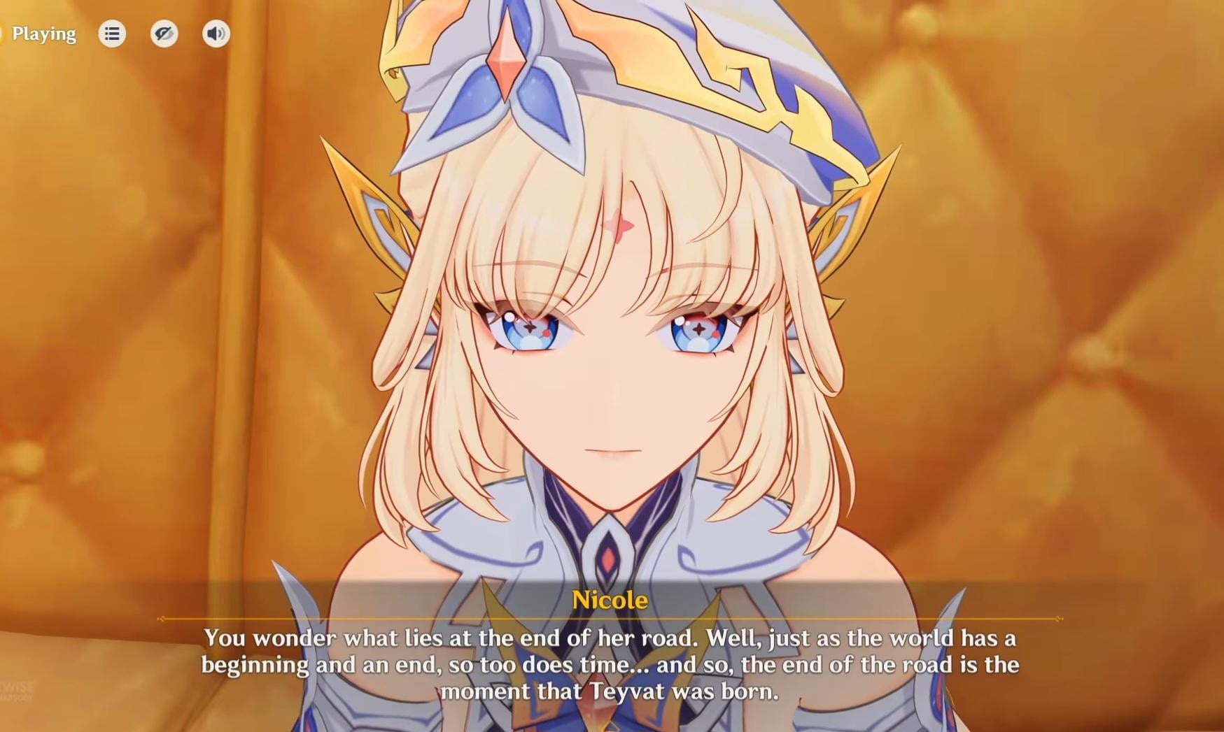 Nicole hinting how Teyvat created ?