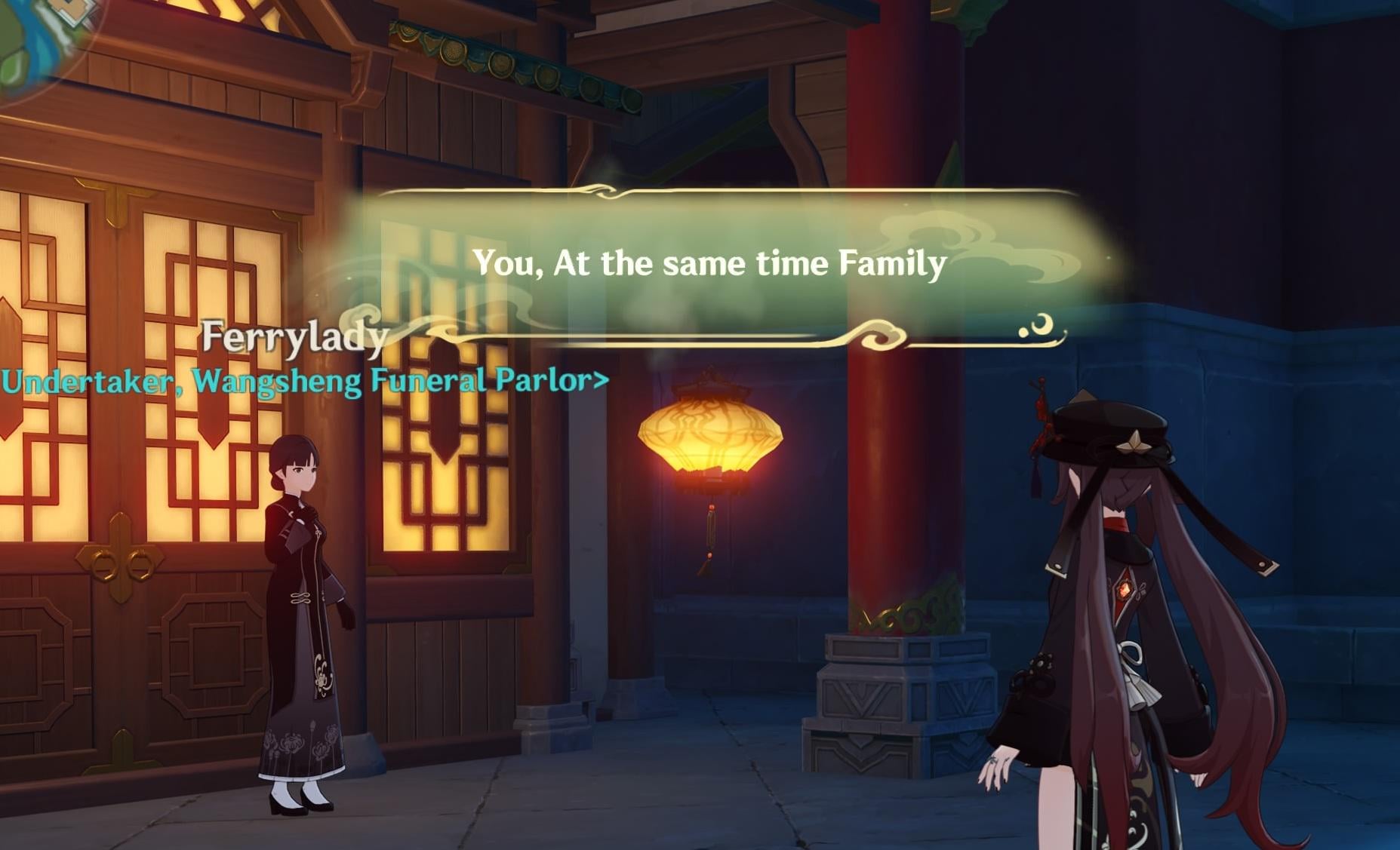 Funeral parlor. Me and all my family. That doesn't sound good.