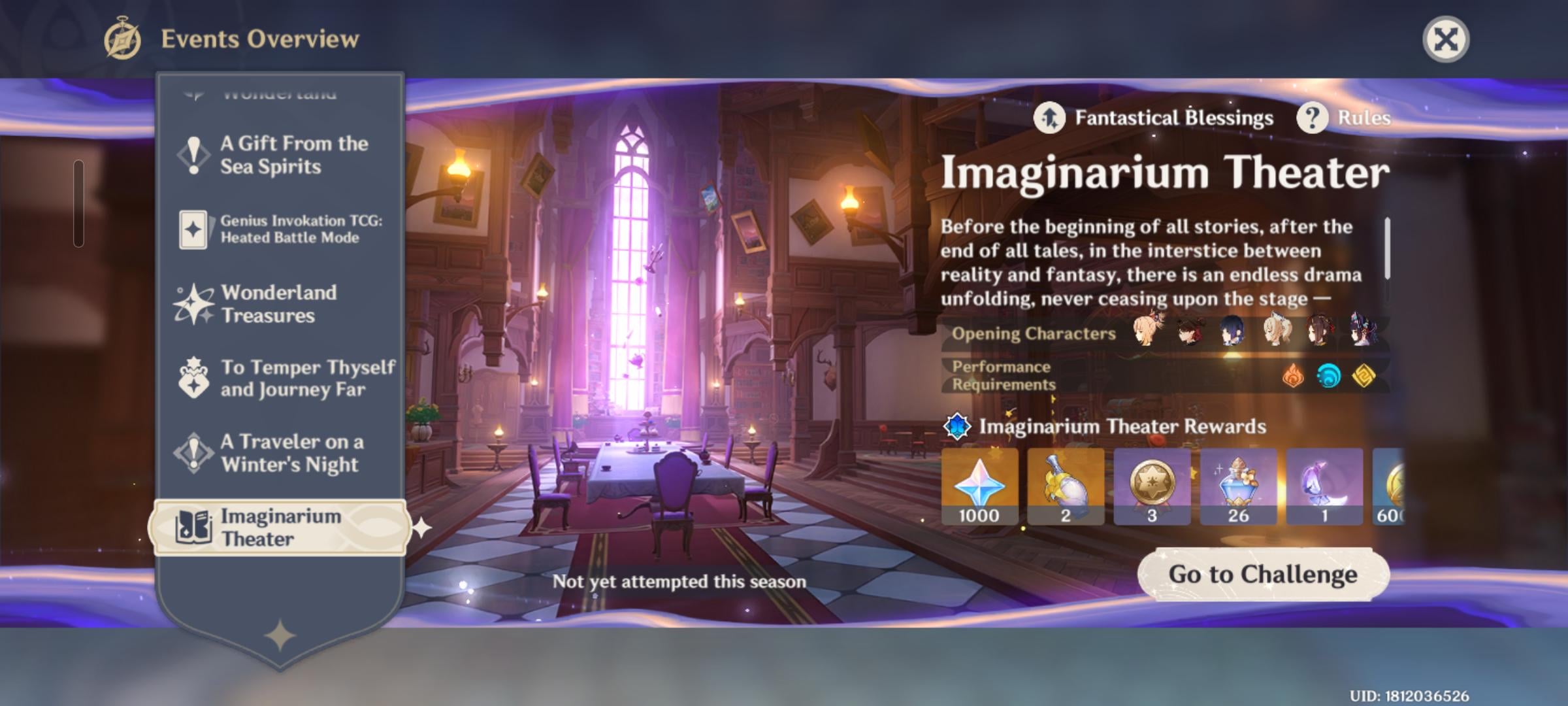 1000 primogems in imaginarium theatre?