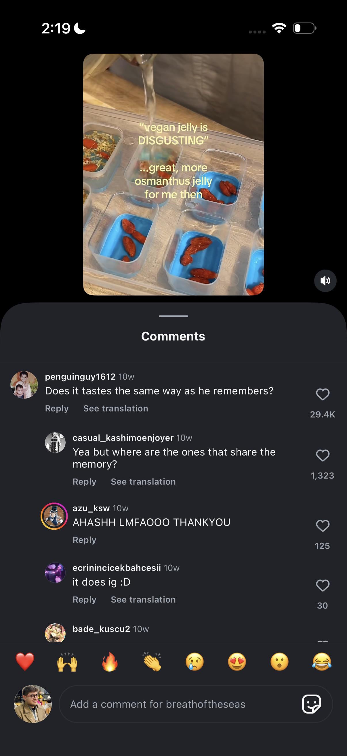 I could smell the comments a mile away